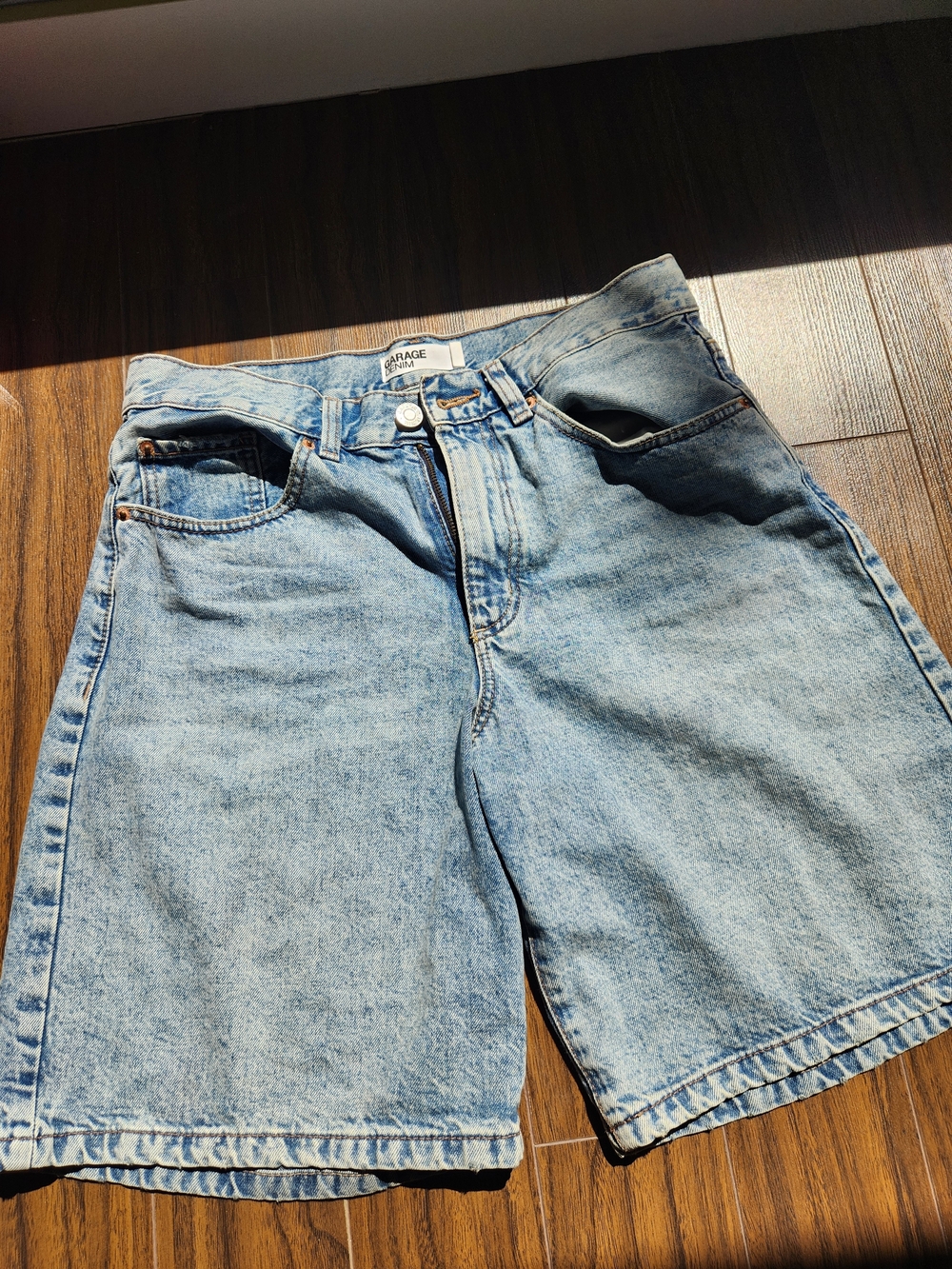 Garage Light Blue Denim Shorts - Classic Relaxed Fit